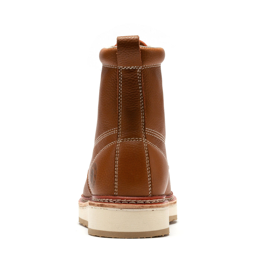 ROCKROOSTER Norwood Men's 6 inch Brown Soft Toe Wedge Work Boots SAP611